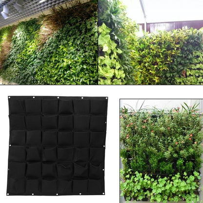 Ogrmar 36 Pockets Vertical Wall Garden Planter Plant Grow Bag for Flower Vegetable for Indoor/Outdoor (36 Pockets, Black)