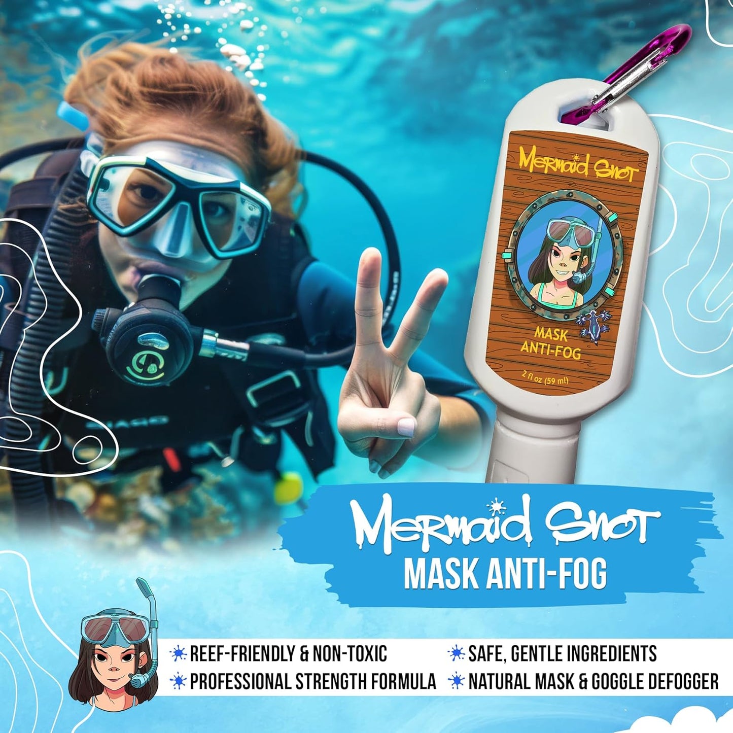Neutripure Mermaid Snot Anti Fog Gel for Scuba Diving - Audrey