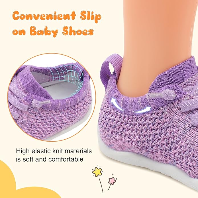 JIASUQI Baby Shoes for Toddler Boys Girls Sneakers Slip on Walking Shoes for Babies