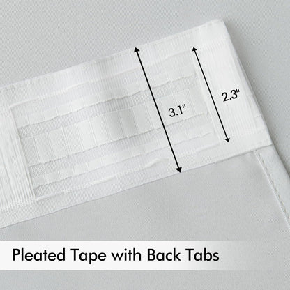 MIULEE Back Tab Light Blocking Curtains 90 Inch Long 2 Panels Set for Living Room Bedroom, Greyish White Rod Pocket/Pinch Pleated Thermal Insulated Room Darkening Blackout Curtains, 52 x 90 Inch