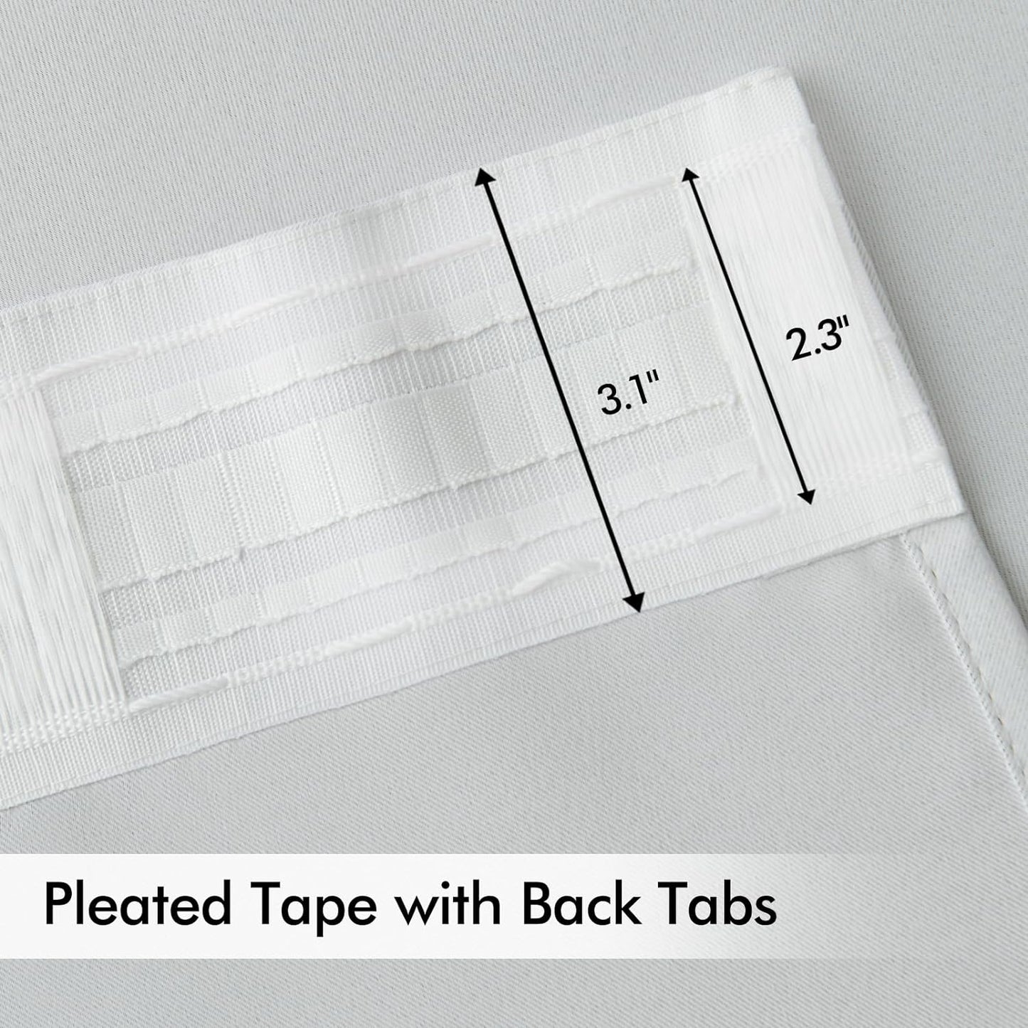 MIULEE Back Tab Light Blocking Curtains 84 Inch Length 2 Panels Set for Living Room Bedroom, Greyish White Rod Pocket/Pinch Pleated Thermal Insulated Room Darkening Blackout Curtains 84 Inches Long