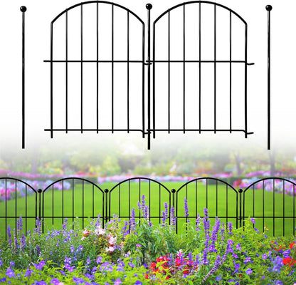 Decorative Garden Fence 17in x26ft, 26 Pack Rustproof Metal No Dig Fence Animal Barrier for Dog, Arched Flower Bed Edging Ornamental Wire Border Panel Fencing for Yard Patio Outdoor Decor
