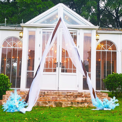 7.87FT Wooden Wedding Arch, Wood Arch for Wedding Ceremony Gorgeous Arbor Backdrop Stand for Garden Parties