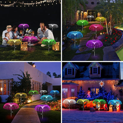 Vosaro Solar Flower Lights Outdoor Garden Decorations Waterproof, 7 Color Changing Decorative Solar Stake Light for Yard Pathway Patio Lawn Party Wedding Decor, 3 PCS