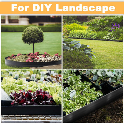 Landscape Edging 4Pack, 4in Tall-132FT Length Garden Edging with 120pcs Spikes, Plastic No Dig Edging for Landscaping, Garden Edging Border for Lawn, Flower Bed, Yard Pathway