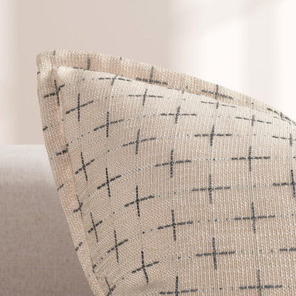 ZWJD Pillow Covers 22x22 Set of 2 Soft Polyester Textured Pillow Covers with Stylish Flange Edge Cozy Farmhouse Throw Pillows for Couch Bed Sofa Living Room