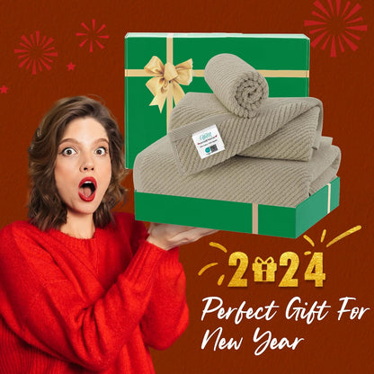 VOOVA & MOVAS Dark Beige Towels for Bathroom - 100% Cotton | Quick Dry | Soft | Thick, 3 Piece Towel Set, 1 Large Bath 30" x 56", 1 Hand 18" x 28",1 Wash Cloth 13" x 13", Bathroom Essentials,Dark Tan