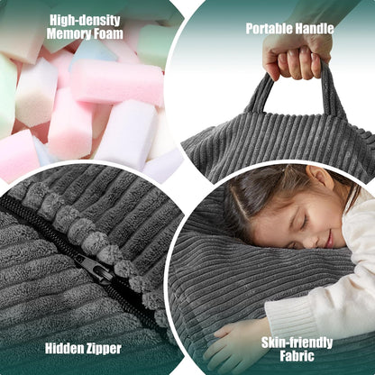 Hobestluk 3.5FT Bean Bag Chair Large Bean Bag with Filler Included Bean Bag Chairs for Adults Teardrop Bean Bag Chair with Removable Cover for Bedroom Living Room - (Large, Grey)