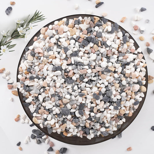 5 lbs Small Rocks for Plants, 1/5 Inch Pebbles for Indoor Plants, Natural Decorative Pea Gravel for Aquarium, Fish Tank, Terrarium, Succulents, Bamboo Plants, Vases, Cactus, Crafts