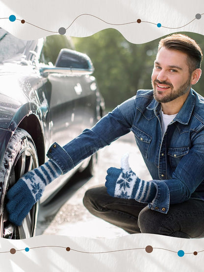 Patelai 3 Pairs Microfiber Plant Dusting Gloves Leaf Cleaning Gloves for Indoor Plants, Blinds, Furniture, House(Large,Snowflake Dark Blue, Gray, Khaki, White)