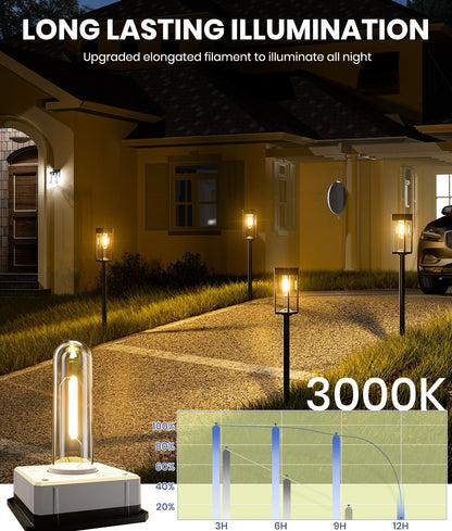 Bright Solar Pathway Lights Outdoor, 6 Pack IP65 Waterproof Solar Garden Lights for Outside Lighting, Yard Path Lawn Walkway Driveway Landscape (Warm White)