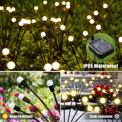 Solar Garden Lights Outdoor, 10 Pack 60LED Waterproof Solar Powered Lights for Yard Pathway Patio, Swaying Lawn Decor as Gardening Gifts for Women Holiday