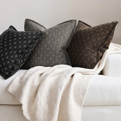 ZWJD 12x20 Pillow Covers Set of 2 Soft Polyester Textured Pillow Covers with Stylish Flange Edge Cozy Farmhouse Throw Pillows for Couch Bed Sofa Living Room