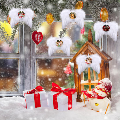 Personalized Christmas Ornaments 2024 Customized with Photo Text Ornament Keepsake Pet First Christmas Ornament Bulk Custom Wooden Xmas Tree Decorations, Wood Round Wing