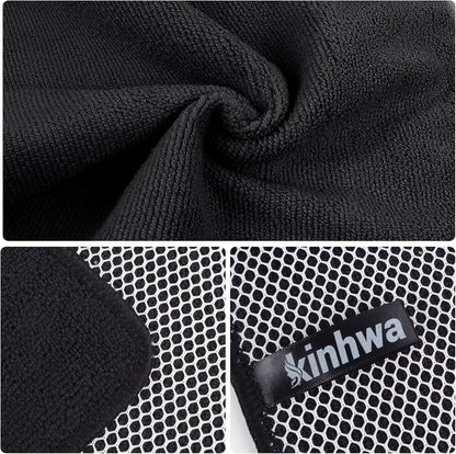KinHwa Kitchen Washcloths for Dishes Absorbent Microfiber Dish Cloths Quick Dry Dish Rags with Poly Scour Scrub Side Ideal for Kitchen Cleaning (Black, 7inchx7inch 12 Pack)