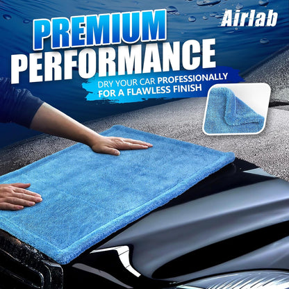Airlab Car Drying Towel Microfiber Towels for Cars 1200 GSM Wash Auto Detailing Supplies Twist Pile Cleaning Cloth Absorbent Quick Dry Soft Loop Dry Flash Towel, 24 x 16 Inch,Pack of 1, Blue