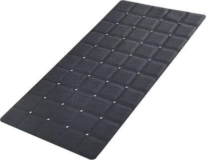 Foldable Silicone Bathtub Mat: Jumbo Size Heavy Duty Safety Bath Mat for Tub Without Suction Cups Non Slip Bath & Shower Mat for Textured, Reglazed, Refinished Tub (Black, 35.8 x 17.7)