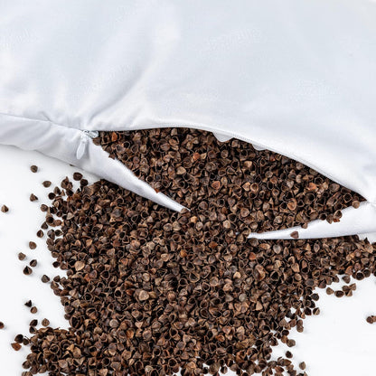 Buckwheat Neck Support Pillow Cervical Neck Cylinder Bolster Pillow,Buckwheat Hulls Adjustable Roll Pillow,Neck Pain Relief for Back and Side Sleepers Round Pillows for Lunch Break Brown, 6*15 inch