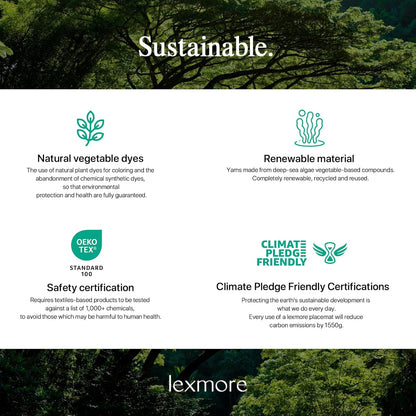 LEXMORE Placemats Set of 8 Vinyl/Plastic Woven Place Mats for Kitchen Table Indoor/Outdoor Washable Placemat Wipeable Dining Table Mats(Pea Green)