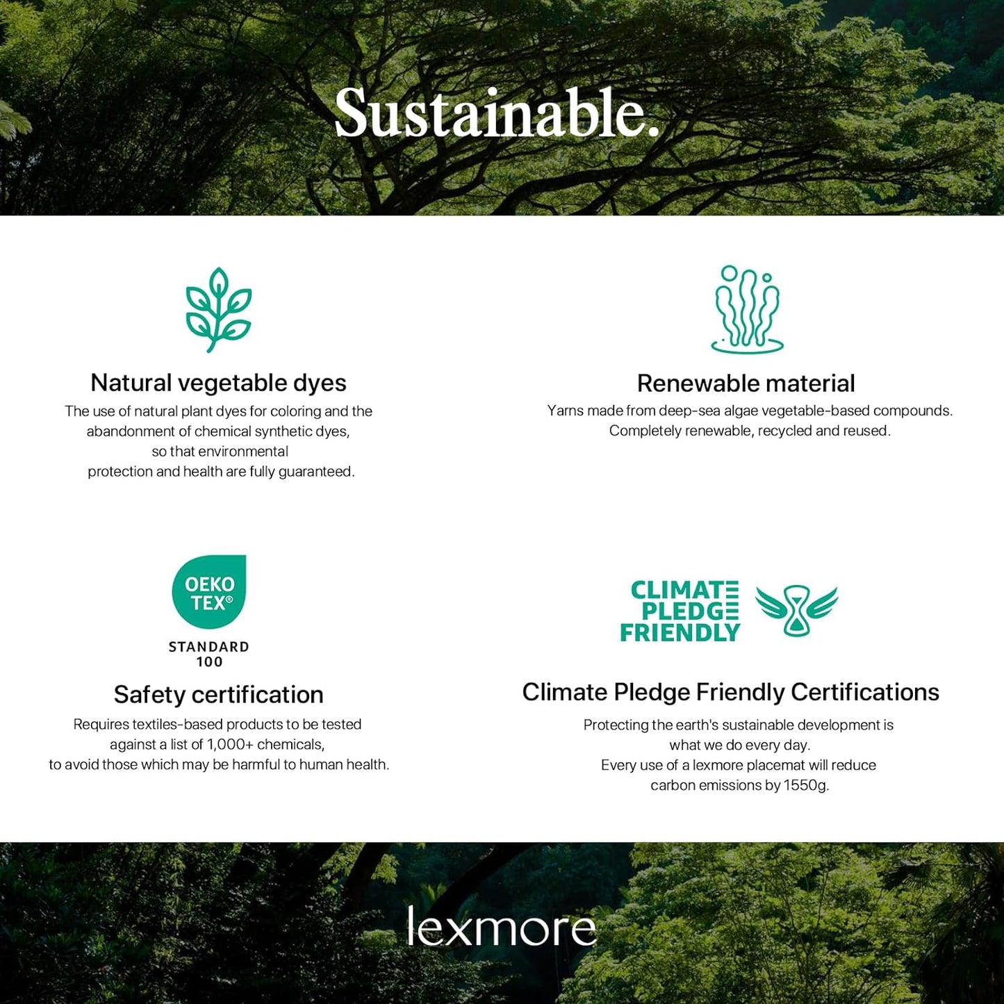 LEXMORE Placemats Set of 8 Vinyl/Plastic Woven Place Mats for Kitchen Table Indoor/Outdoor Washable Placemat Wipeable Dining Table Mats(G-Brown Cube)