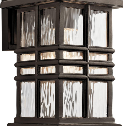 Beacon Square 12" 1 Light Outdoor Wall Light with Clear Hammered Glass in Olde Bronze® (Pack of 2)