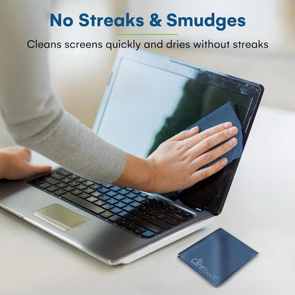 Care Touch Microfiber Cleaning Cloths, 6 Pack - Cleans Glasses, Lenses, Phones, Screens, Other Delicate Surfaces - Large Lint Free Microfiber Cloths - Eye Glass Clean Cloths - 6" x 7" (Navy Blue)