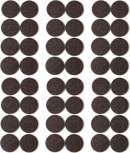 Furnigear Felt Furniture Pads for Hardwood Floors - Self Adhesive Chair Felt Pad, Floor Protector for Furniture Feet, Furniture Slider Moving Furniture Smoothly, Anti Scratch 48 Pcs 1-1/2" Round Brown