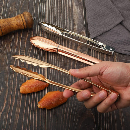 MSY BIGSUNNY 9 Inch Kitchen Food Tongs, Buffet Tongs, Serving Tongs for Cooking, Grilling, Aluminum Tongs - Set of 3 (multi color)