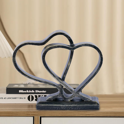 Heart Sculpture for Living Room Decor Heart Decoration Gift for Her and Him Love Wedding Anniversary Couples Gift Modern Heart Statue for Home Coffee Table Dining Table Centerpiece Birthday Gift