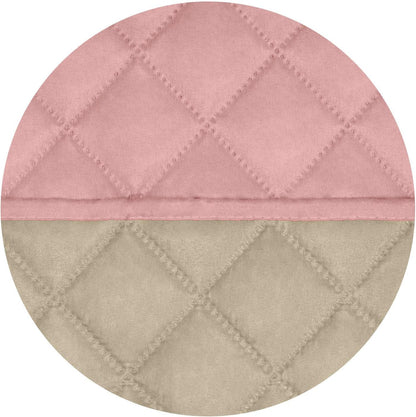 PureFit Reversible Quilted Sofa Cover, Water Resistant Slipcover Furniture Protector, Washable Couch Cover with Non Slip and Elastic Straps for Kids, Dogs, Pets (Sofa, Pink/Beige)