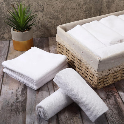200 Pieces Microfiber Cleaning Cloths Bulk Absorbent Microfiber Towels Reusable Lint-Free Streak Free Wash Rags for House Kitchen Office Restaurants Bar Shop Car, 12 x 12 Inches (White)