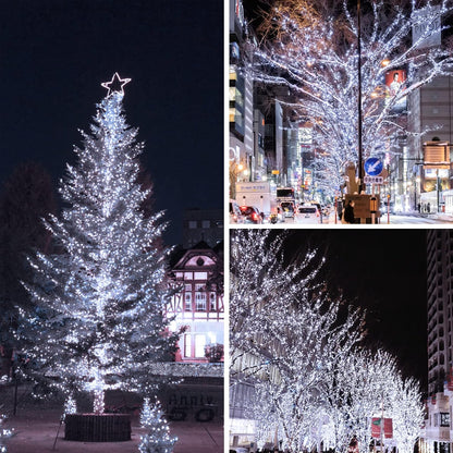 Solar String Lights Outdoor, 4 Pack Each 100 LED Solar Christmas Twinkle Lights Outside, Waterproof Copper Wire with 8 Modes Solar Fairy Lights for Garden Yard Tree Wedding Christmas Decor(Cool White)