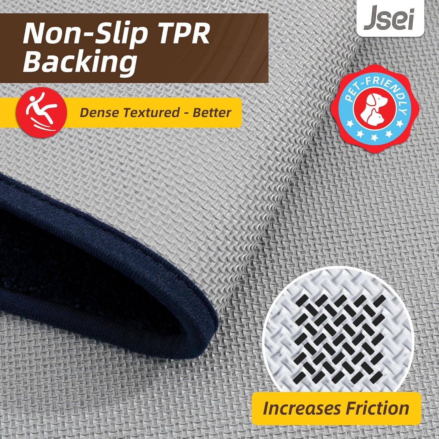 JSEI Entryway Rugs Doormat 20"x32", Non-Slip Dirt Trapper Door Mats Indoor, Washable Absorbent and Stain Resist Welcome Floor Mat for Front Door, Dog Door Mat, Muddy Wet Shoes & Paws, Navy Blue