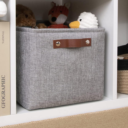 DULLEMELO Fabric Storage Basket for Shelves/Closets, Collapsible Rectangle Basket for Organizing Clothes, Toys, Towels, Books, Laundry, Nursery, Dog Toy Basket Empty (Gray)