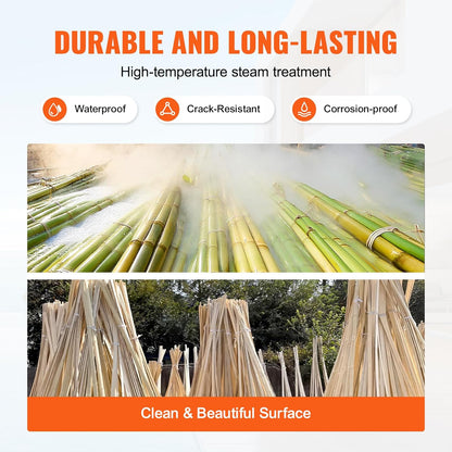 VEVOR Natural Bamboo Privacy Fence Screen, Eco-Friendly Decorative Bamboo Slat Fence, 6 ft H x 16 ft L Panel, for Garden, Backyard, Balcony, Patio, Pool Side