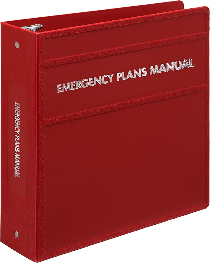 Carstens 3-Inch Heavy Duty Emergency Plans Round Ring Binder – Side Opening, Brick Red, Durable Plastic Covers, No-Gap Rings, No Pockets, Holds 400 US Letter Sheets, Made in USA (1730-3R)