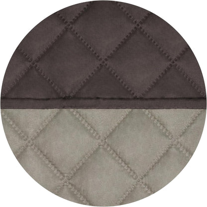 PureFit Reversible Quilted Sofa Cover, Water Resistant Slipcover Furniture Protector, Washable Couch Cover with Non Slip and Elastic Straps for Kids, Dogs, Pets (Oversized Chair, Chocolate/Beige)