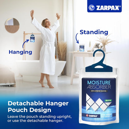 Moisture Absorber Sachets Activated Charcoal 7.5 oz/212g - Remove Excess Moisture In Air & Odor - Desiccant Dehumidifier for Closet, Drawer, Storage - Dampness & Humidity Control - Set of 5