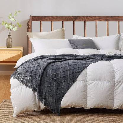 inhand Knit Graphite Grey Throw Blanket for Couch, Soft Living Room Home Decor Knitted Twin Size Blanket, Outdoor Lightweight Breathable Summer Blanket, Farmhouse Warm Woven Decorative, 60"x80"