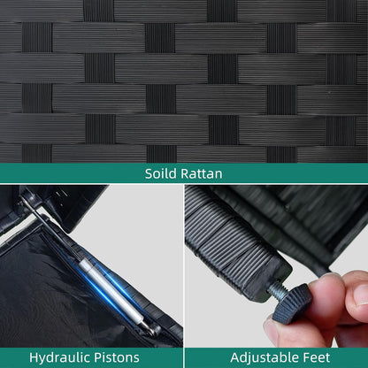 YITAHOME 230 Gal Outdoor Storage Box, XXL All-Weather Wicker Deck Box for Patio Furniture, Cushions, Pool Accessories and Garden Tools - Black