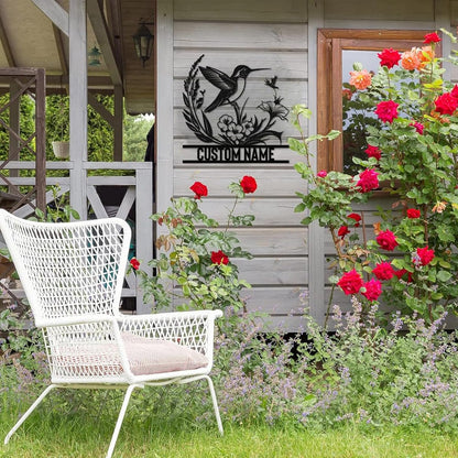 Personalized Metal Signs | Bird Metal Wall Art | Metal Name Sign Birds Welcome Plaque | Custom Garden Sign Yard Signs | Personalized Wedding Gifts | Housewarming Decor Indoor Outdoor