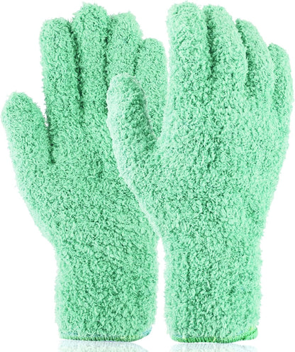 Plant Dusting Gloves, Microfiber Dusters for Cleaning Kitchen Indoor Mitt for House Use Desk Window Blind Screen Wash
