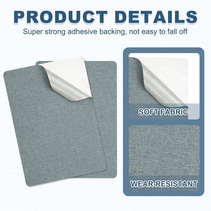 PATIKIL 8x11 Inch Linen Repair Patches, 2Pcs Self-Adhesive Fabric Patch for Sofas Tote Bags Furniture Car Seats Clothes Tents, Blue