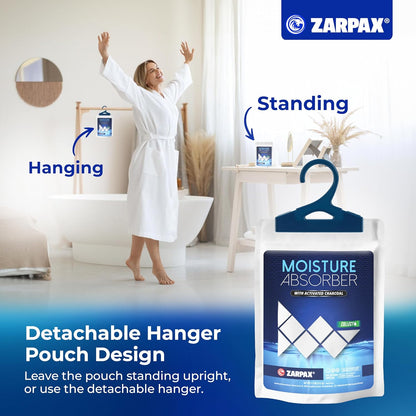 Moisture Absorber Sachets Activated Charcoal 7.5 oz/212g - Remove Excess Moisture In Air & Odor - Desiccant Dehumidifier for Closet, Drawer, Storage - Dampness & Humidity Control - Set of 20