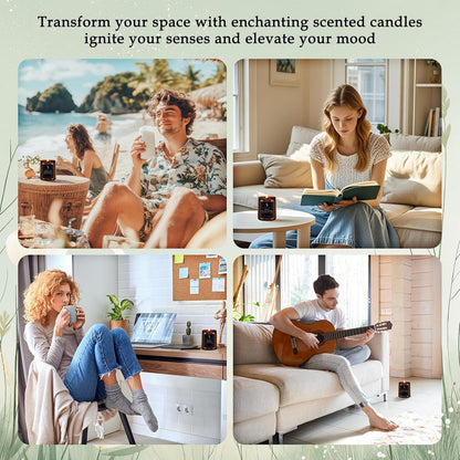 Scented Candles Set, Candles for Home Scented Soy Wax Candles, 4 Pack 28 Oz Aromatherapy Candles Gift Set for Women Men (Sage/Vanilla/Mint/Sandalwood)