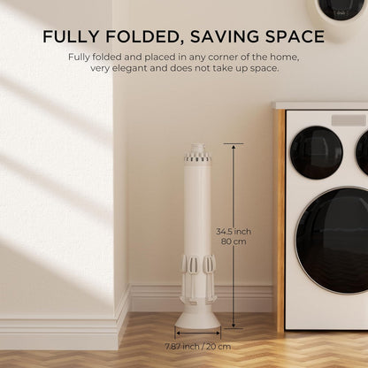 Clothes Drying Rack, 4-Legged Portable Drying Rack Clothing with 20 Clips, Shoe Dryer Rack, Outdoor Foldable Laundry Drying Racks with 4 Pulleys, Aluminum Hanging Dry Rack