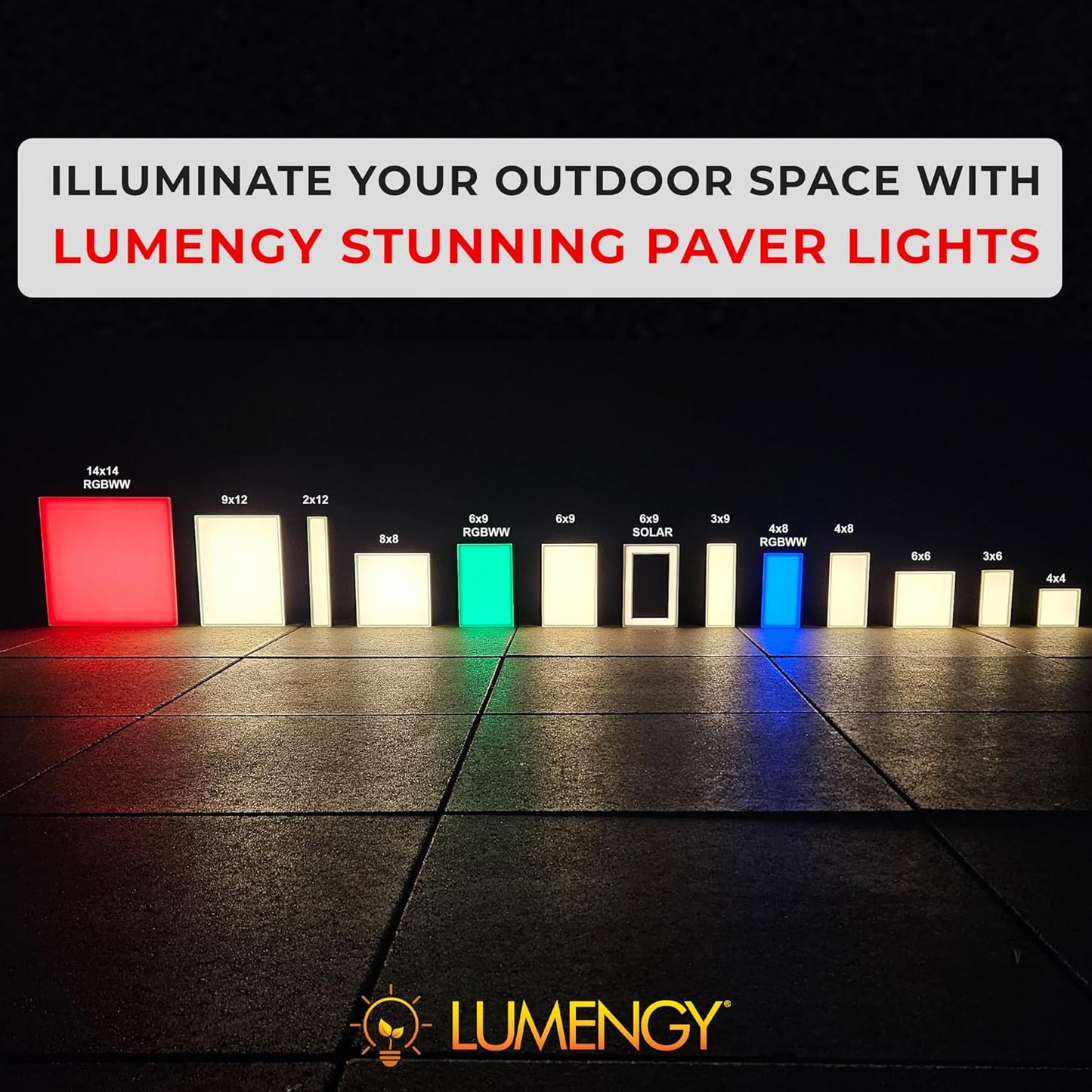 LUMENGY Paver Light 9×9 Inch (8.85 x 8.85 inches), 2700K Warm White Glare-Free Illumination for Driveways, Pathways, Pool Deck & Patios,12V AC/DC, Waterproof & Drive-Over Rated