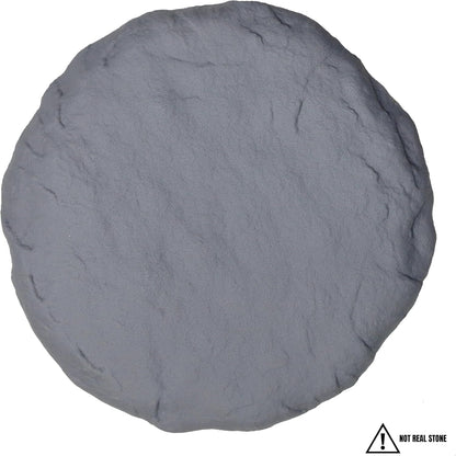 Ei Circular 15.5” Stepping Stones with Ground Stakes - Home or Garden Step Stones for Outdoor Walkway or Pathway Pavers - Resin Material (8, Light Grey Stone)