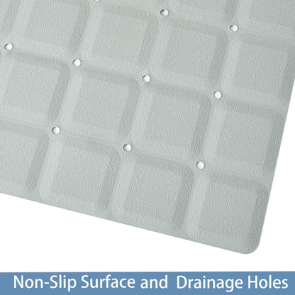 Foldable Silicone Bathtub Mat: Jumbo Size Heavy Duty Safety Bath Mat for Tub Without Suction Cups Non Slip Bath & Shower Mat for Textured, Reglazed, Refinished Tub (Grey, 35.8 x 17.7)