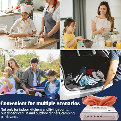 MRD's Home 40 Pack Microfiber Cleaning Cloths,12" x 12" Multi-Purpose Reusable Cleaning Cloth Wipes Rags,Lint Free,Scratch&Streak-Free Microfiber Towels for Home (20 Orange&20 Grey)